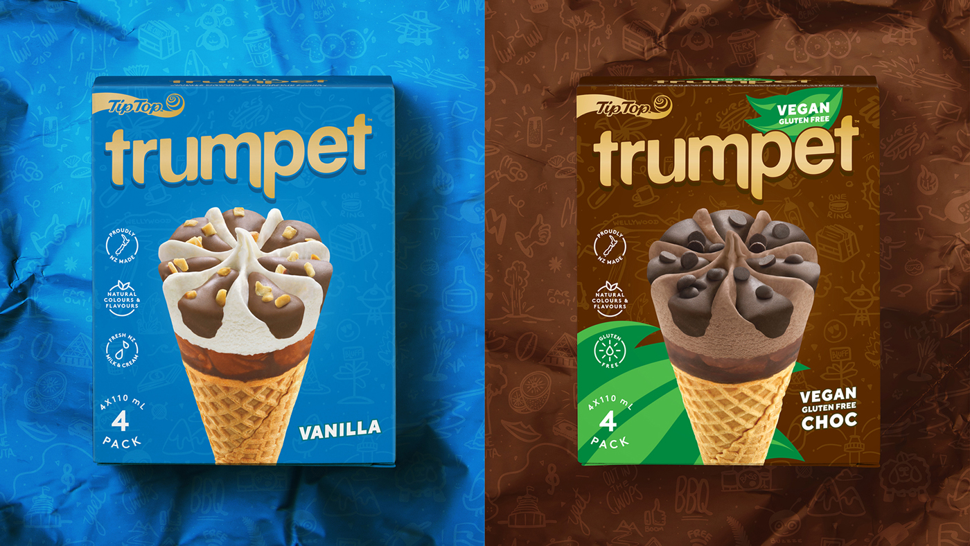 Trumpet designs vanilla and choc